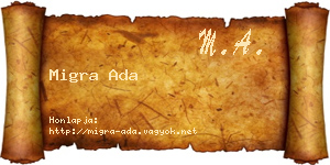 Migra Ada névjegykártya